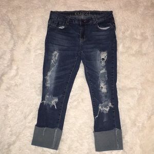 Rue21 Ripped Cuffed Jeans